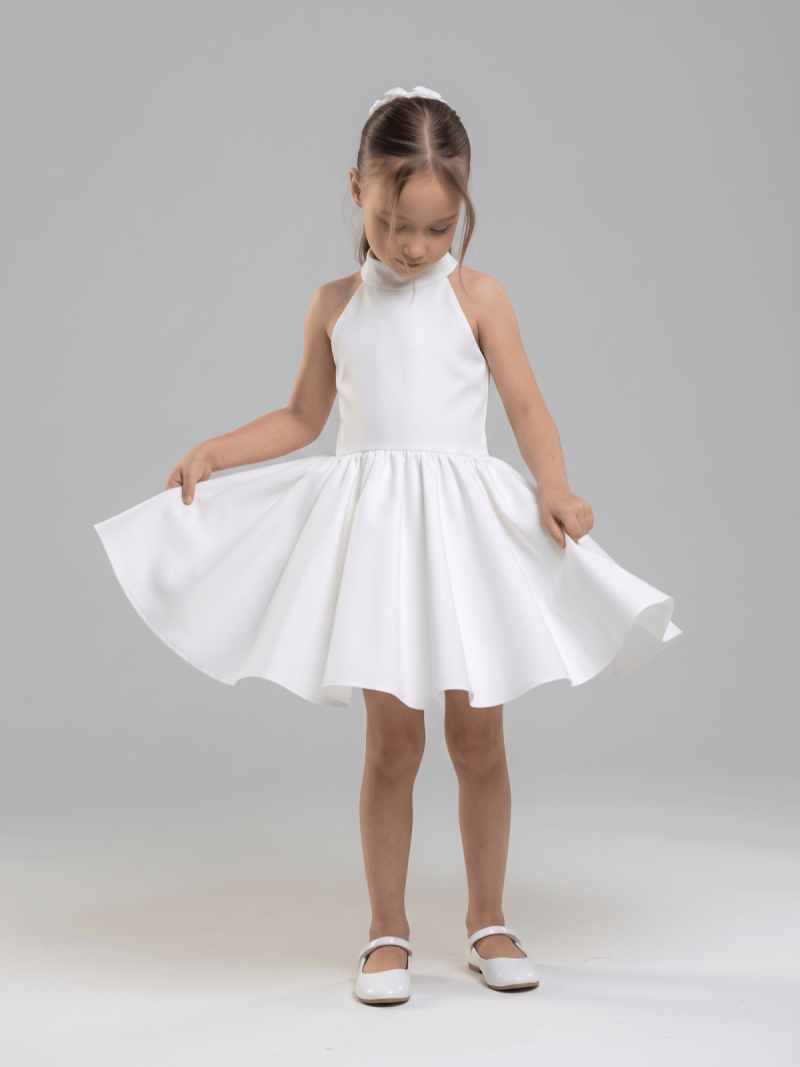 Satin Bow Sleeveless Short Dresses - image 2