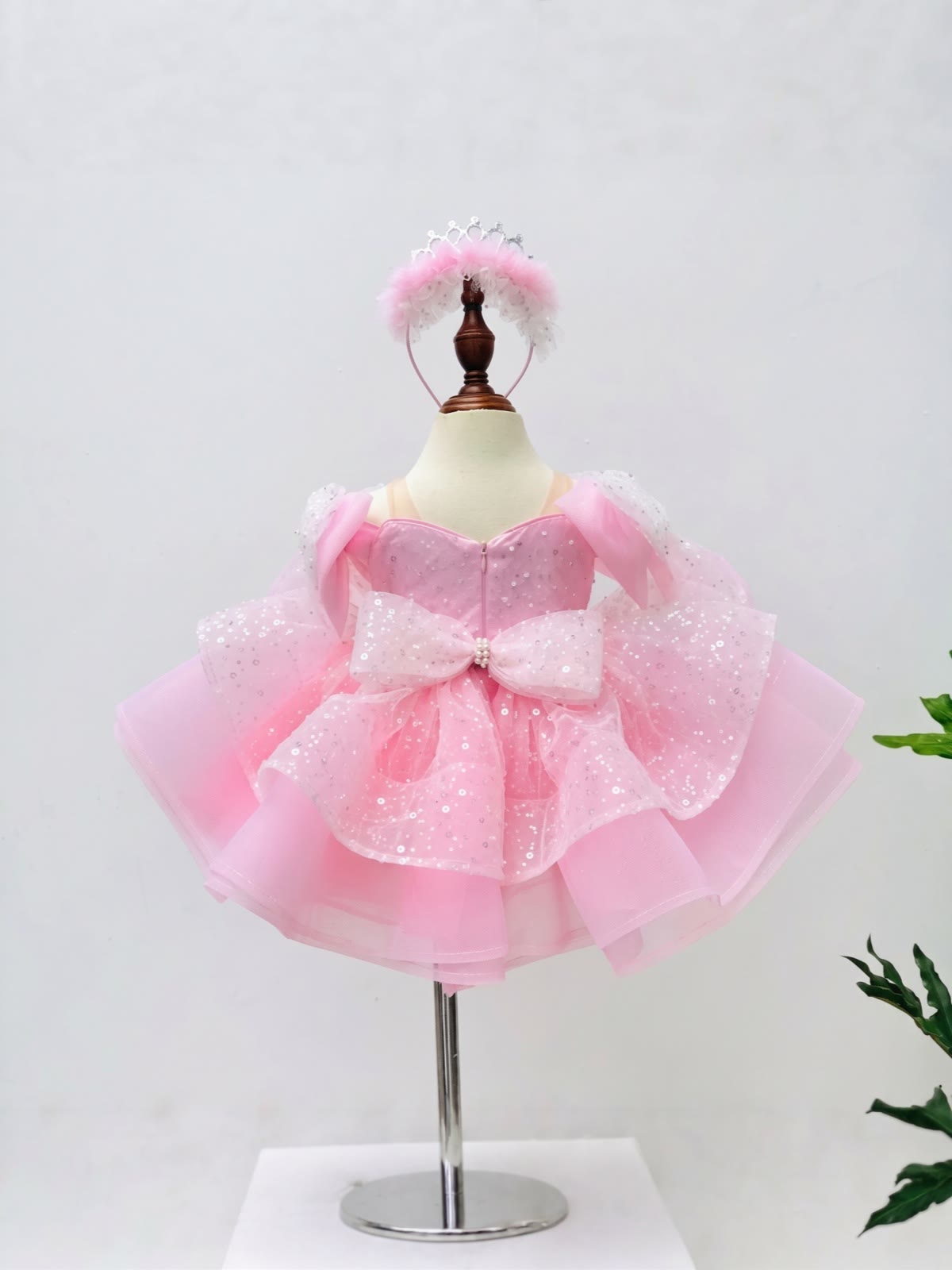 Organza Bow Sleeveless Short Dresses Without Headband - image 2
