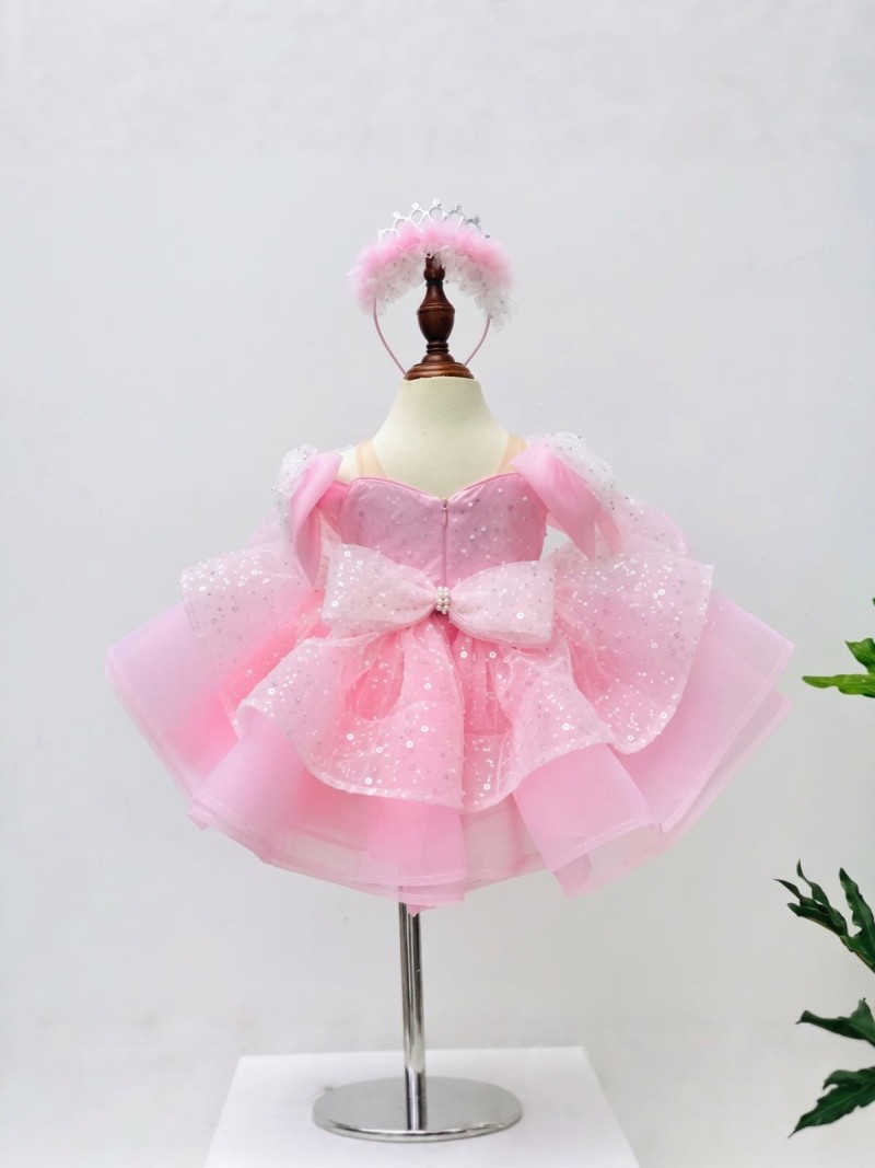 Organza Bow Sleeveless Short Dresses Without Headband - image 2