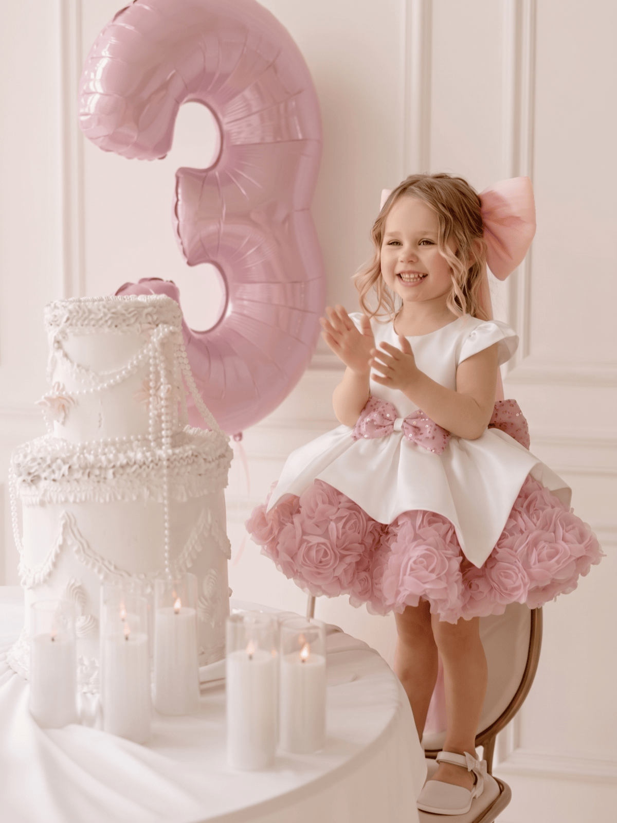 Satin Bow Short Sleeve Short Dresses Without Headband - image 7