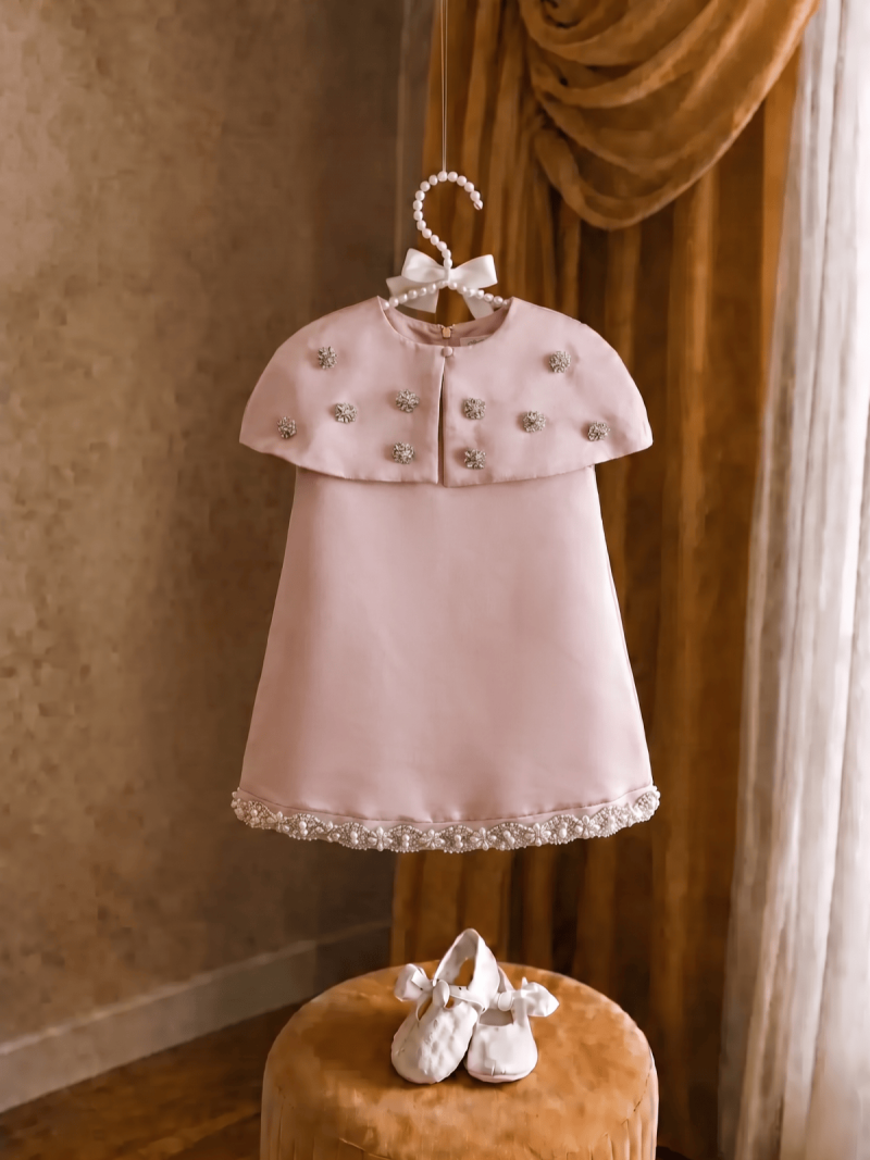 Satin Zipper Sleeveless Short Dresses - Pink - 160cm - image 1