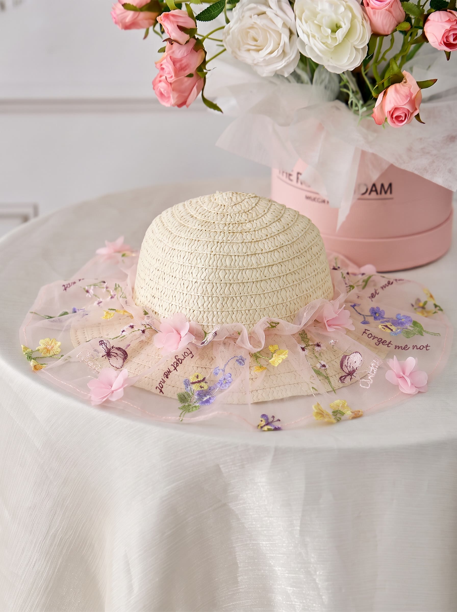 Mesh Rosette Sleeveless Midi Dresses With Hat And Wing - image 21