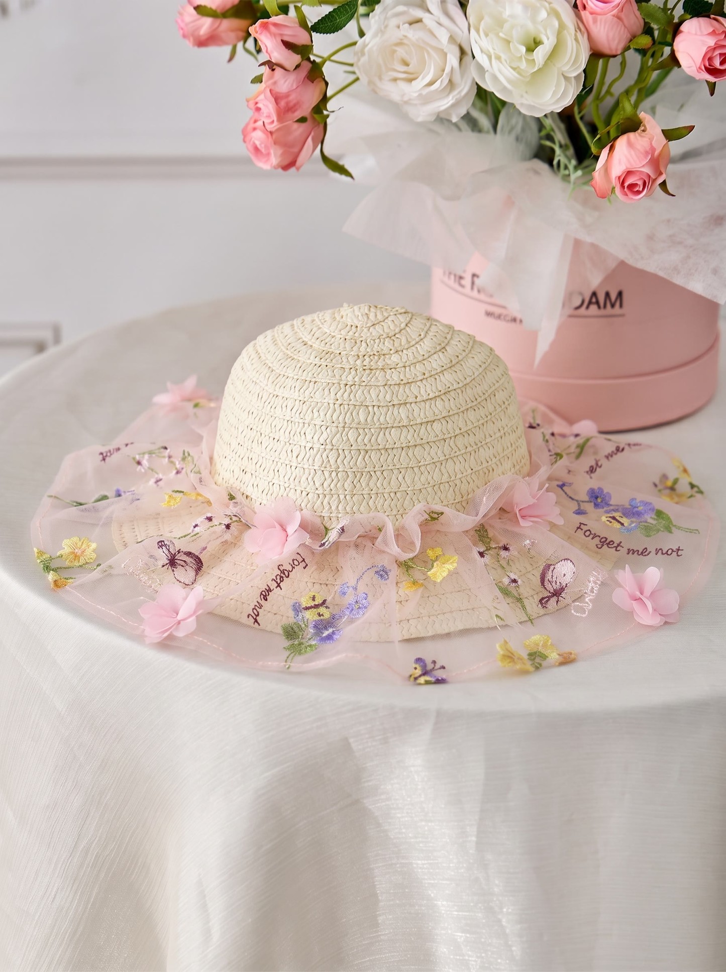 Mesh Rosette Sleeveless Midi Dresses With Hat And Wing - image 21