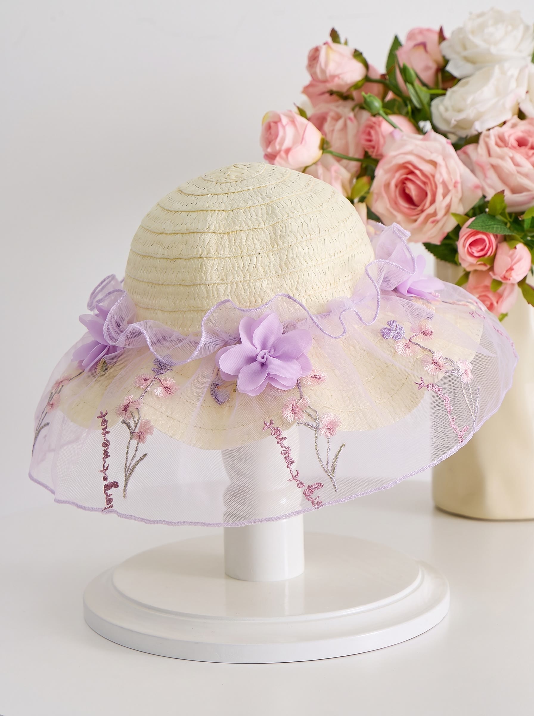 Mesh Rosette Sleeveless Midi Dresses With Hat And Wing - image 28