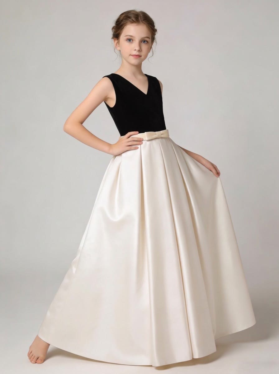 Satin Bow Sleeveless Maxi Dresses - image 3