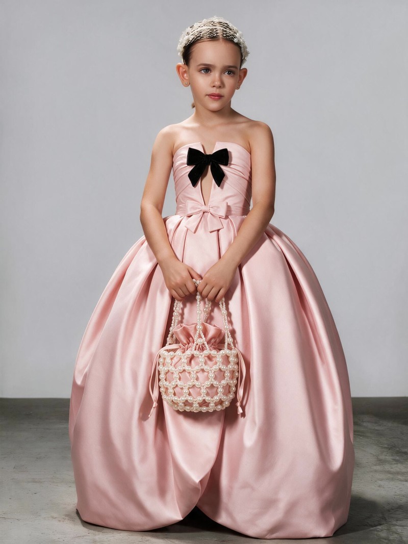 Satin Bow Sleeveless Maxi Dresses - image 2