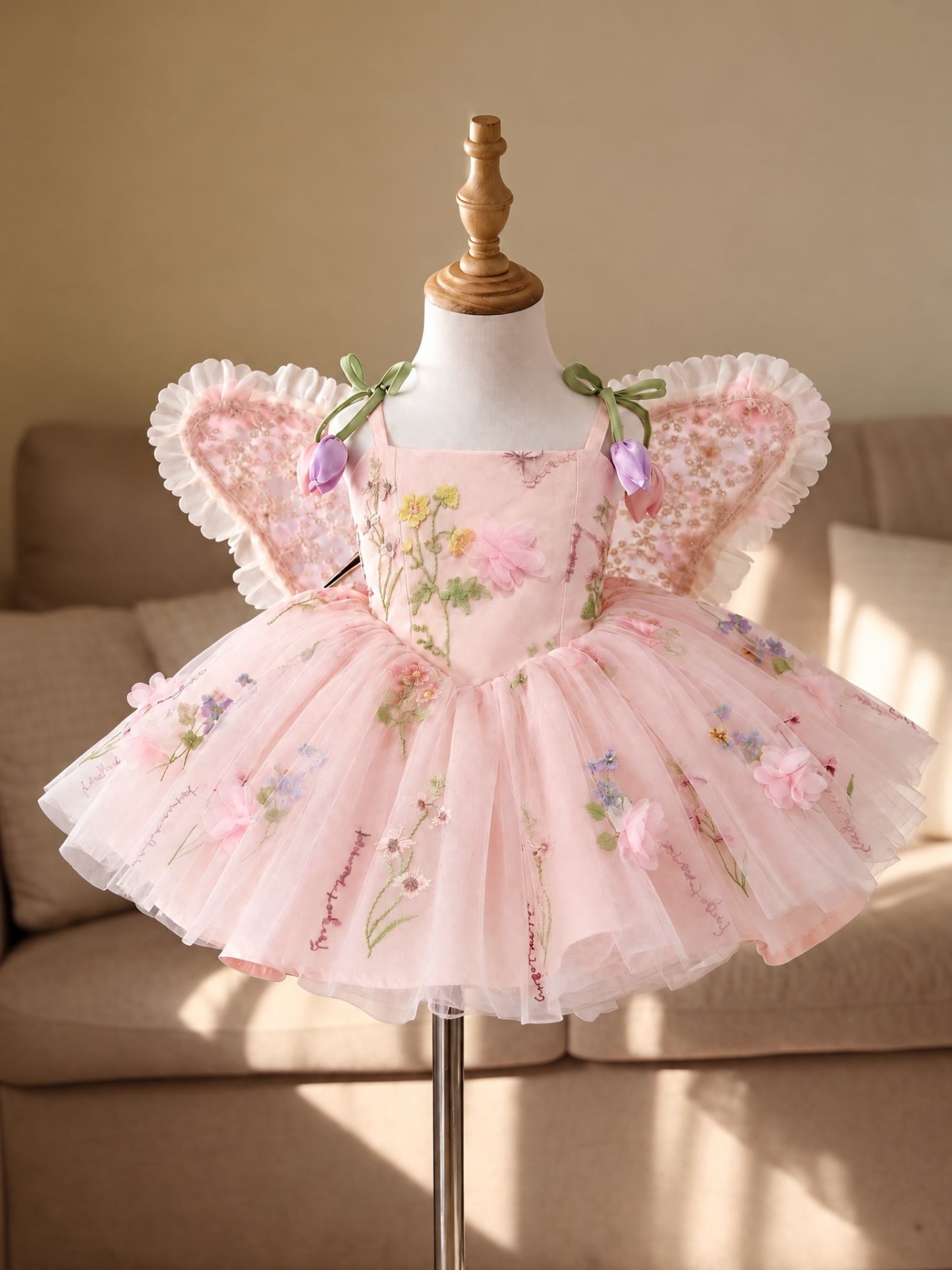 Mesh Rosette Sleeveless Midi Dresses With Hat And Wing - image 22