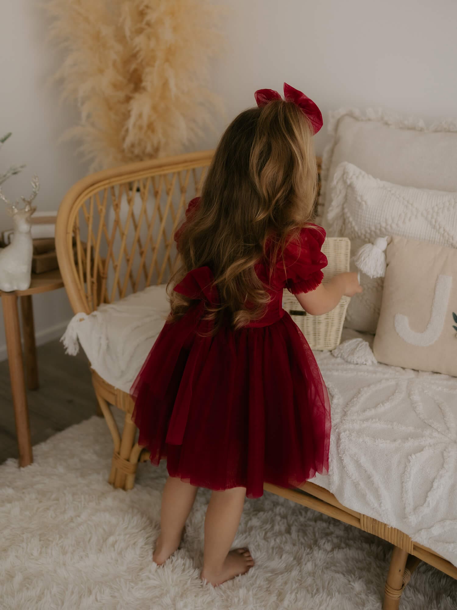 Mesh Bow Short Sleeve Midi Dresses - image 3