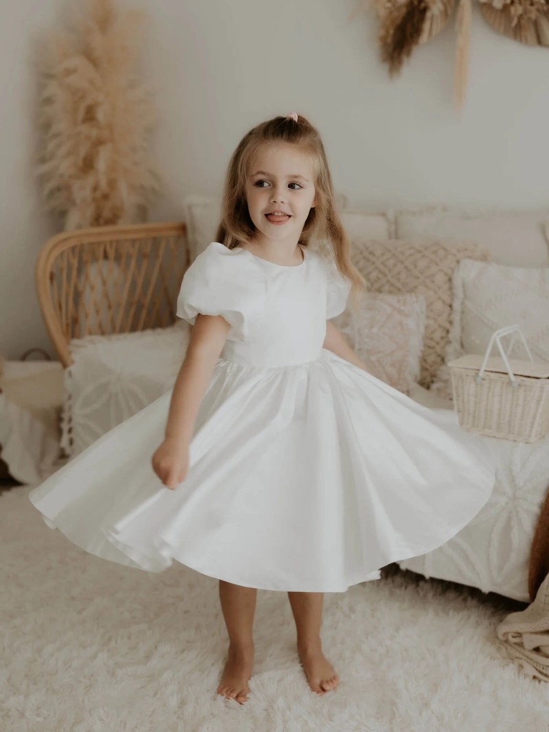 Satin Backless Short Sleeve Mid-long Dresses - image 2