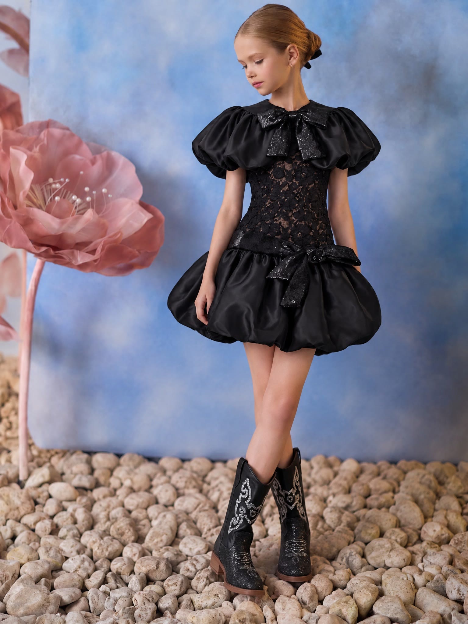 Lace Split Joint Cap Sleeve Short Two-piece Set - image 6