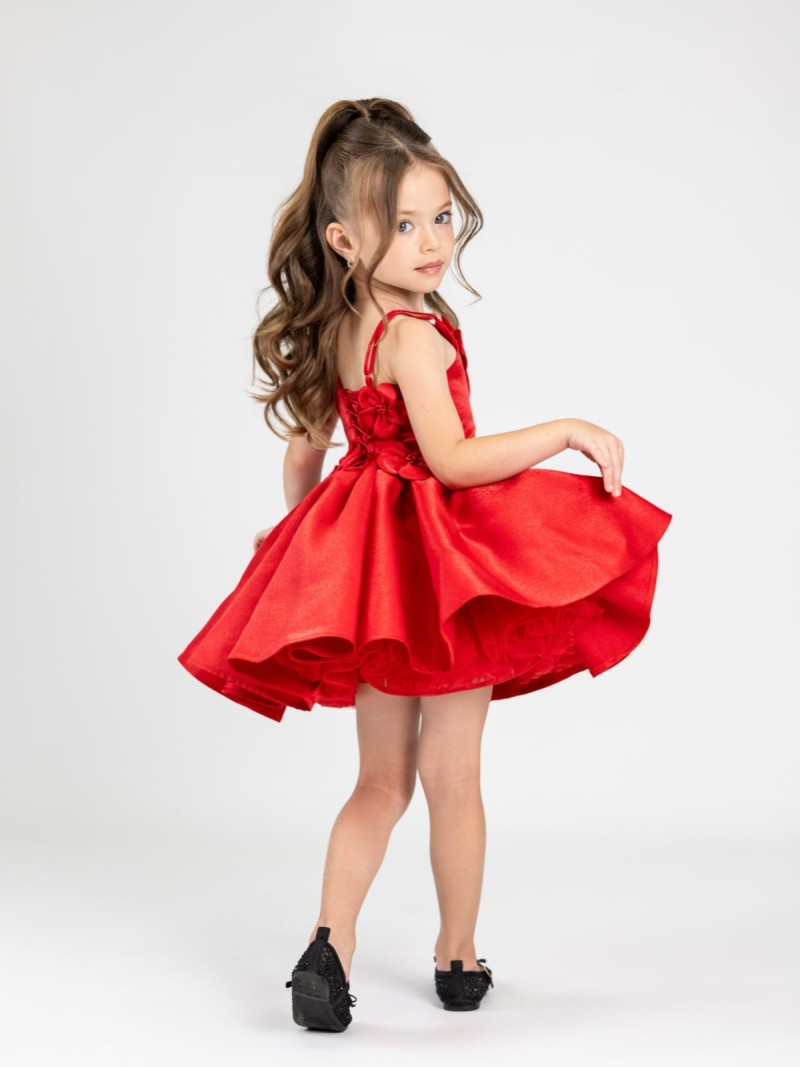 Satin Rosette Sleeveless Short Dresses - image 2