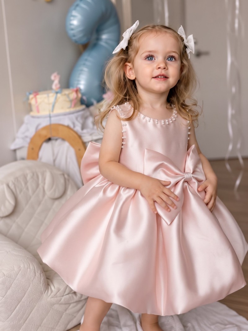 Satin Bow Sleeveless Midi Dresses - image 2