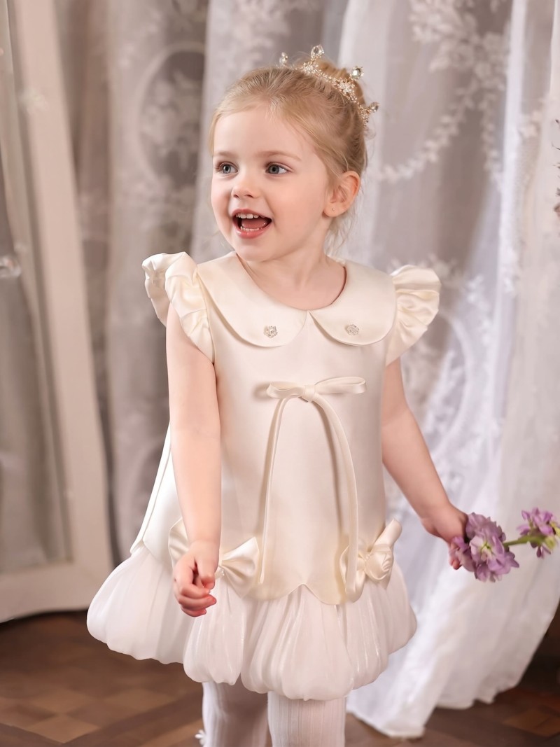Satin Bow Cap Sleeve Midi Dresses - image 2
