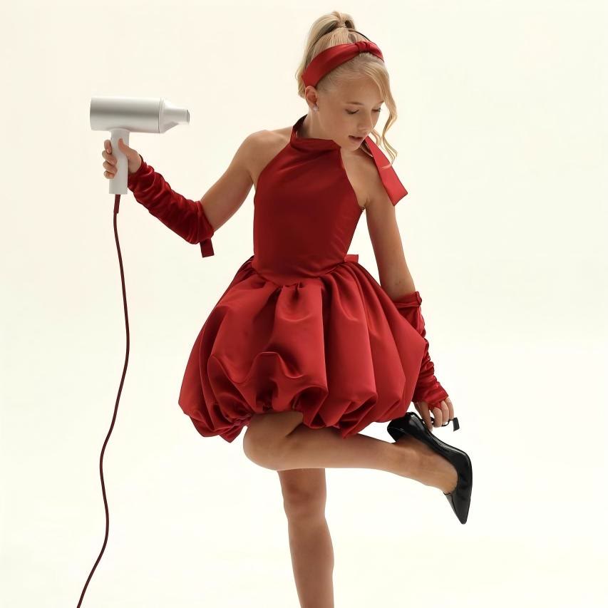 Satin Gathered Sleeveless Short Dresses - image 6