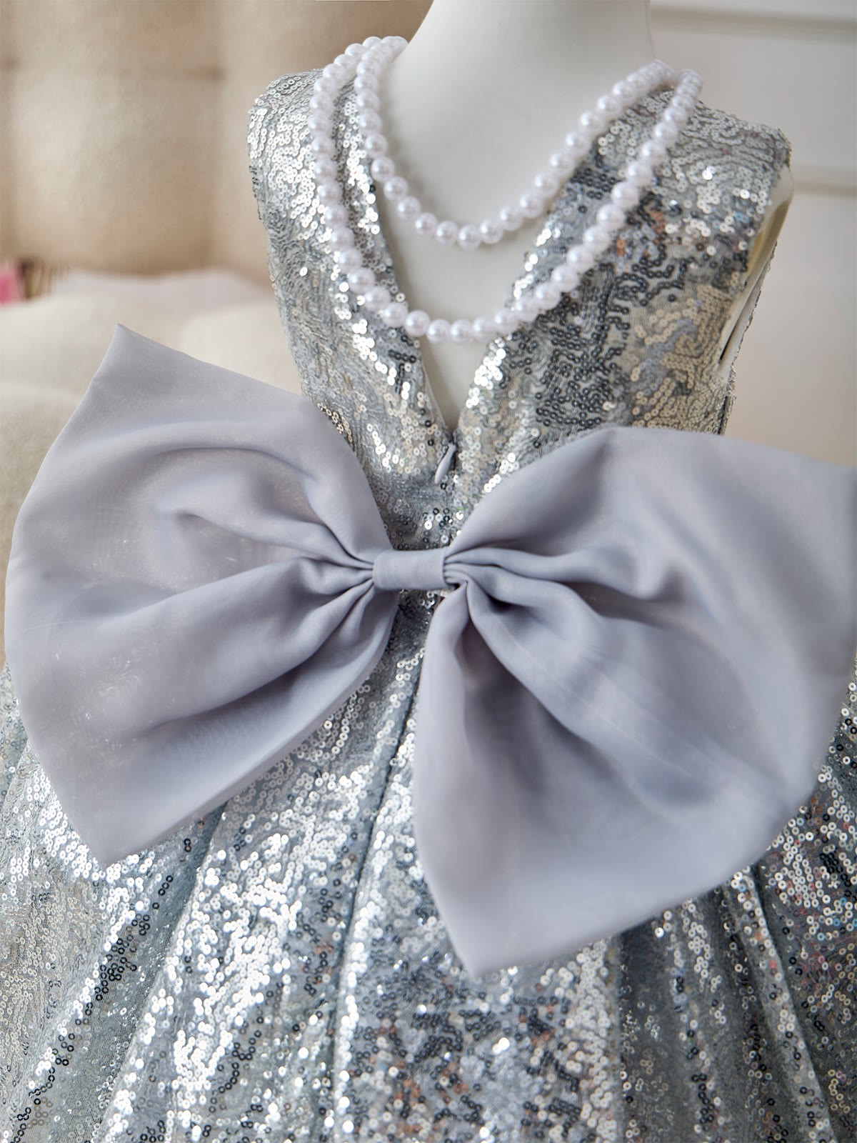 Glitter Bow Sleeveless Maxi Dresses - image 11