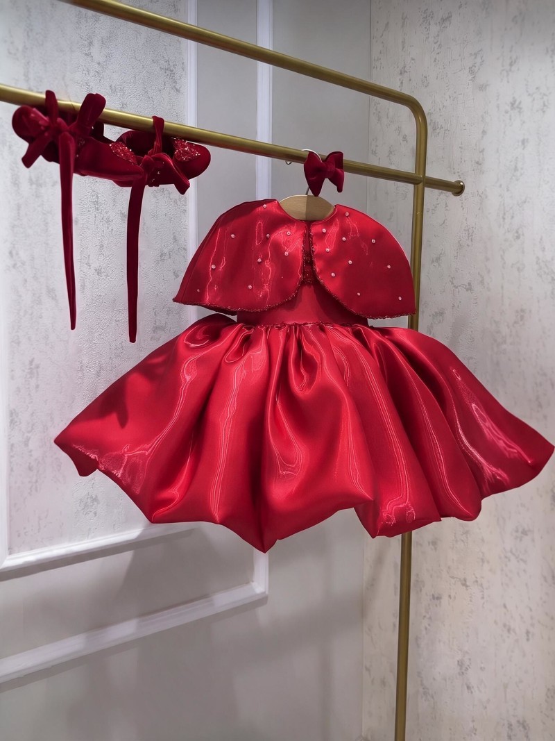 Satin Ruched Sleeveless Short Dresses - Red - 150cm - image 1