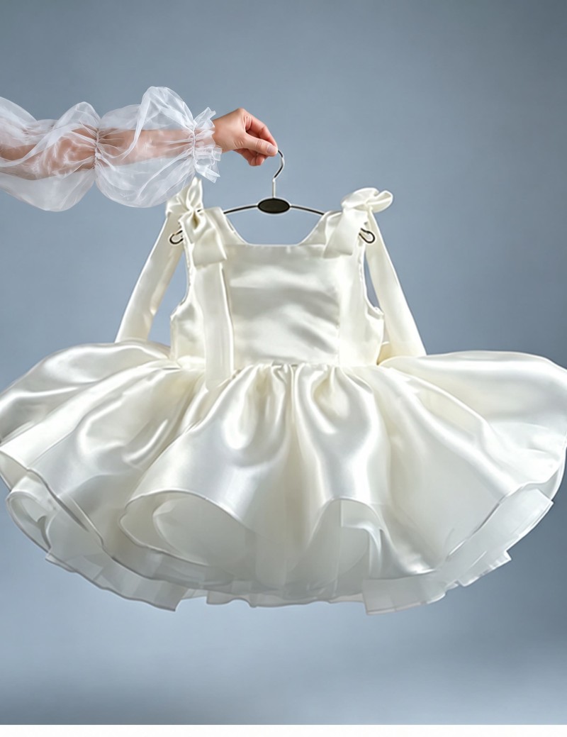 Satin Bow Sleeveless Midi Dresses - image 2