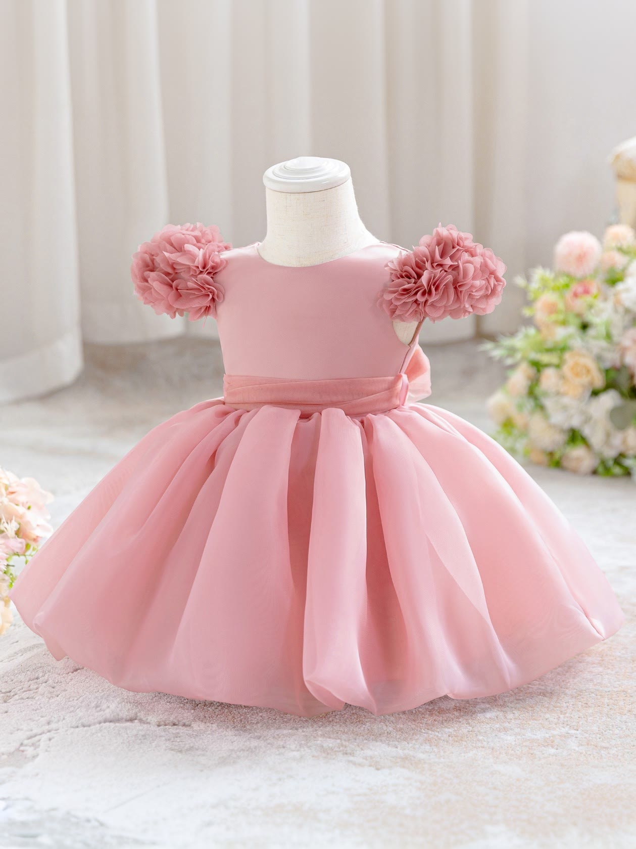 Organza Rosette Short Sleeve  Dresses - image 4