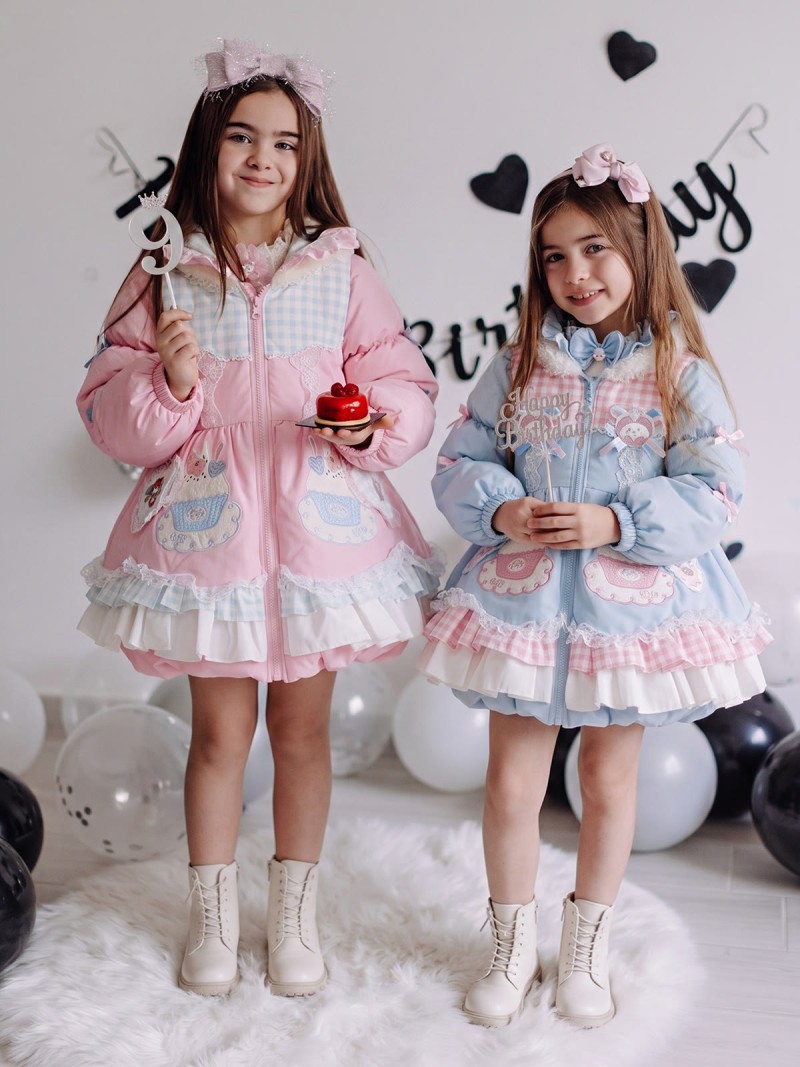 Chemical Fiber Blend Ruched Sleeveless Short Outerwear - Pink Coat - 150cm - image 1