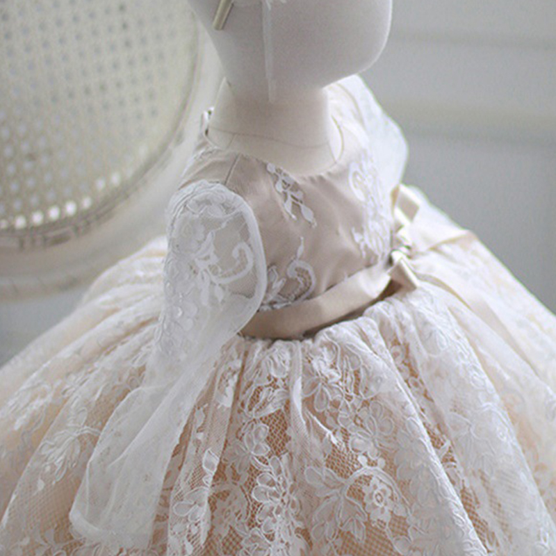 Lace Bow Long Sleeve Midi Dresses - image 6