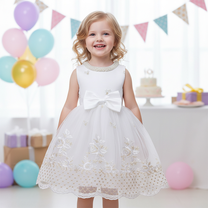 [Archive Sale] Mesh Bow Imitation Pearls Sleeveless Midi Dresses - image 6