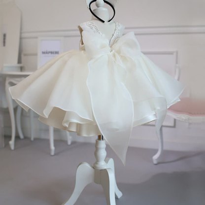 [Archive Sale] Chemical Fiber Blend Lace Bow Sleeveless Mid-long Dresses - image 3