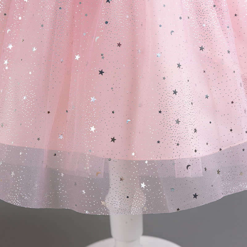 Polyester Cotton Bow Glitter Sleeveless Mid-long Dresses - image 15