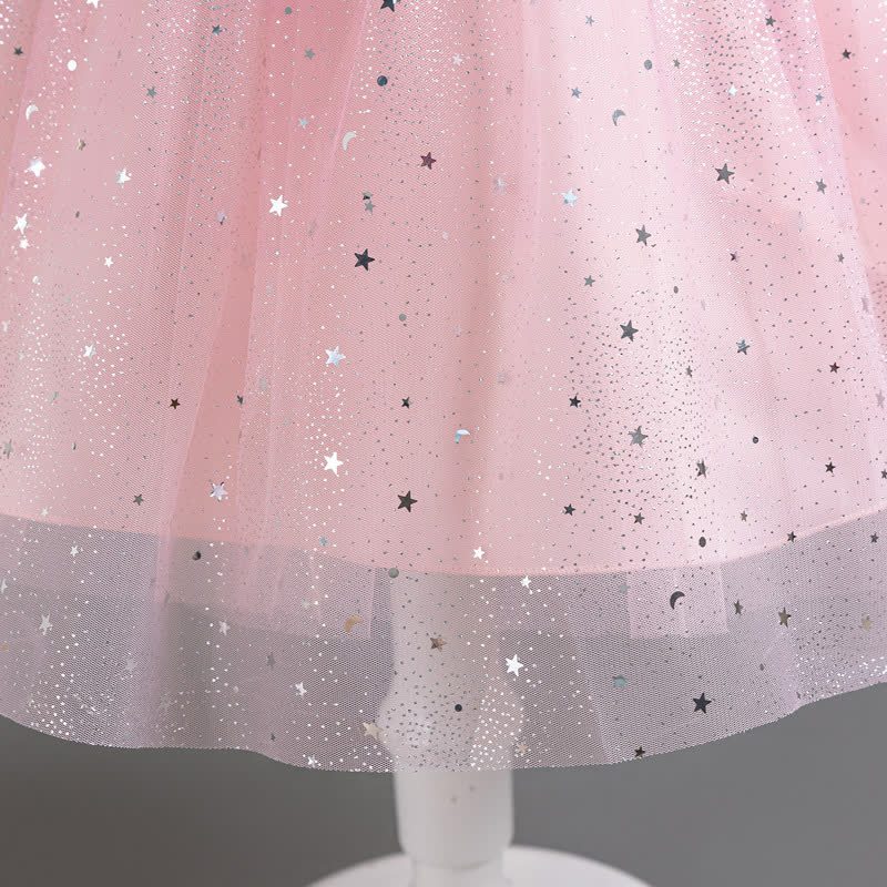 Polyester Cotton Bow Glitter Sleeveless Mid-long Dresses - image 15