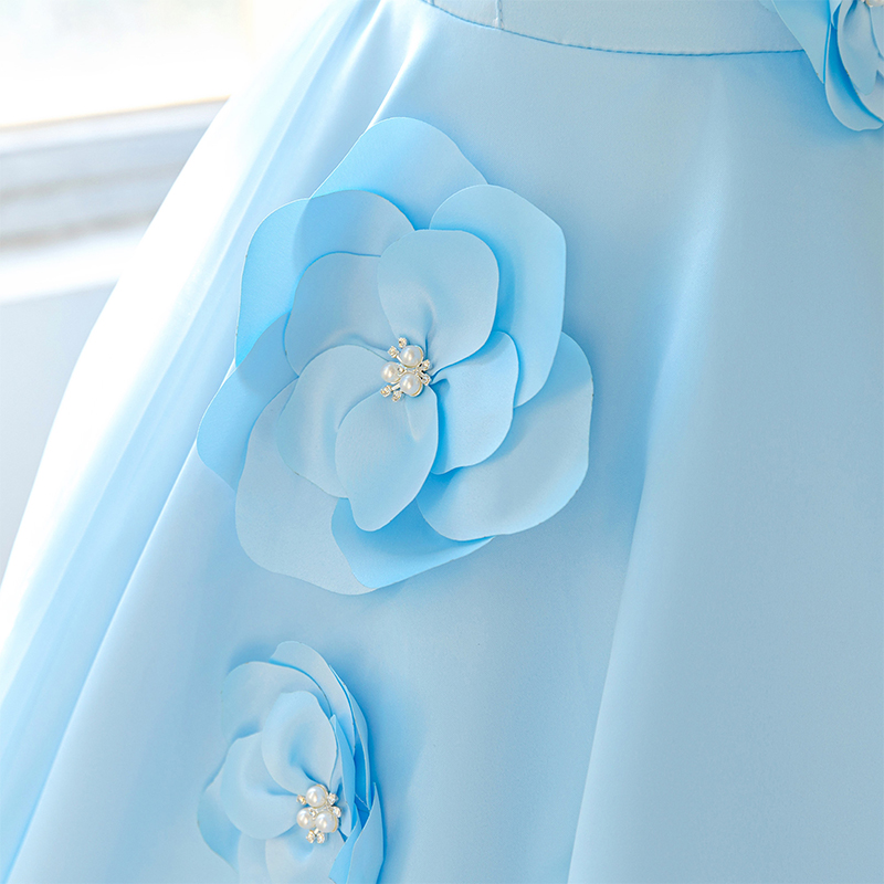 Satin Rosette Short Sleeve Midi Dresses - image 5