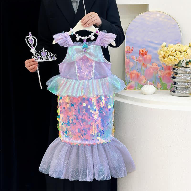 Glitter & Mesh Sequins Cap Sleeve Short Dresses - image 3