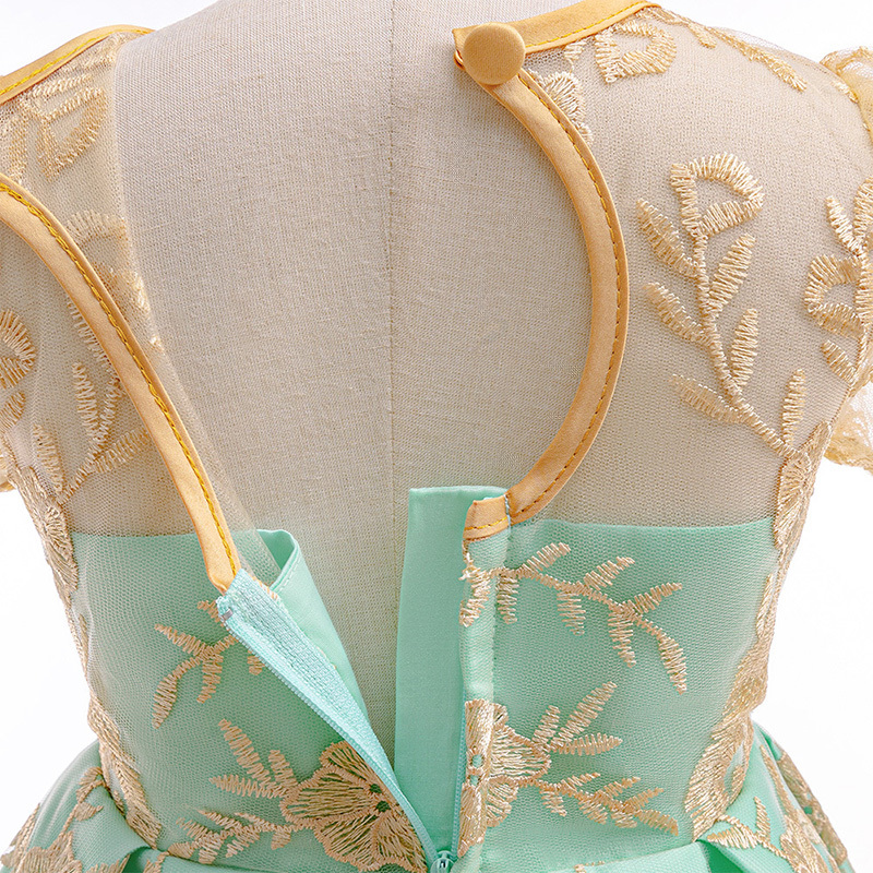 Mesh Lace Bow Lace Imitation Pearls Short Sleeve Mid-long Dresses - image 32