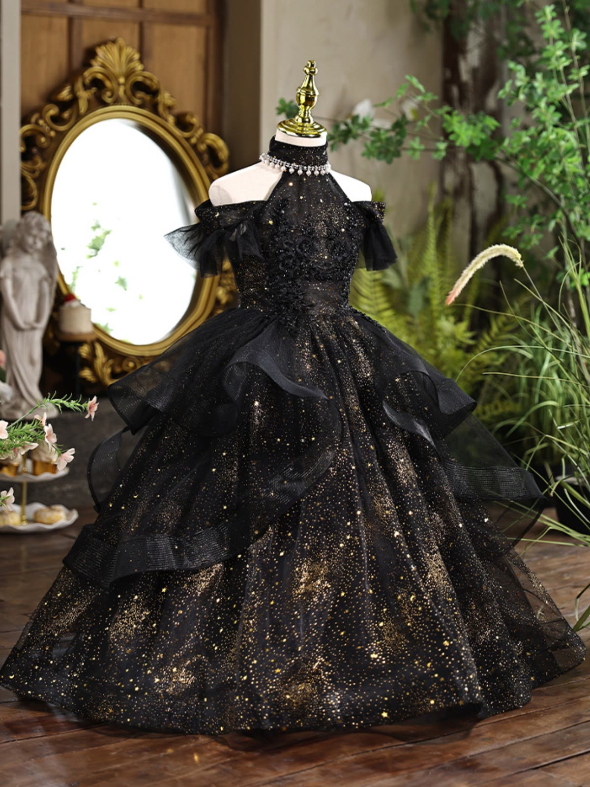 Organza Ruched Short Sleeve Maxi Dresses - image 5