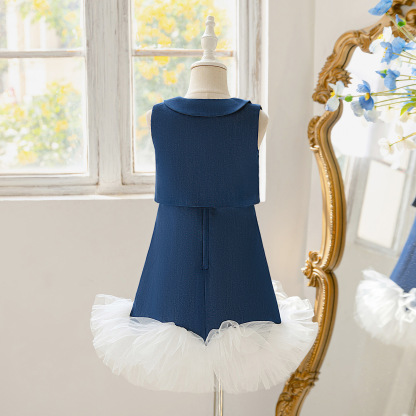 Denim Split Joint Sleeveless Midi Two-piece Set - image 3