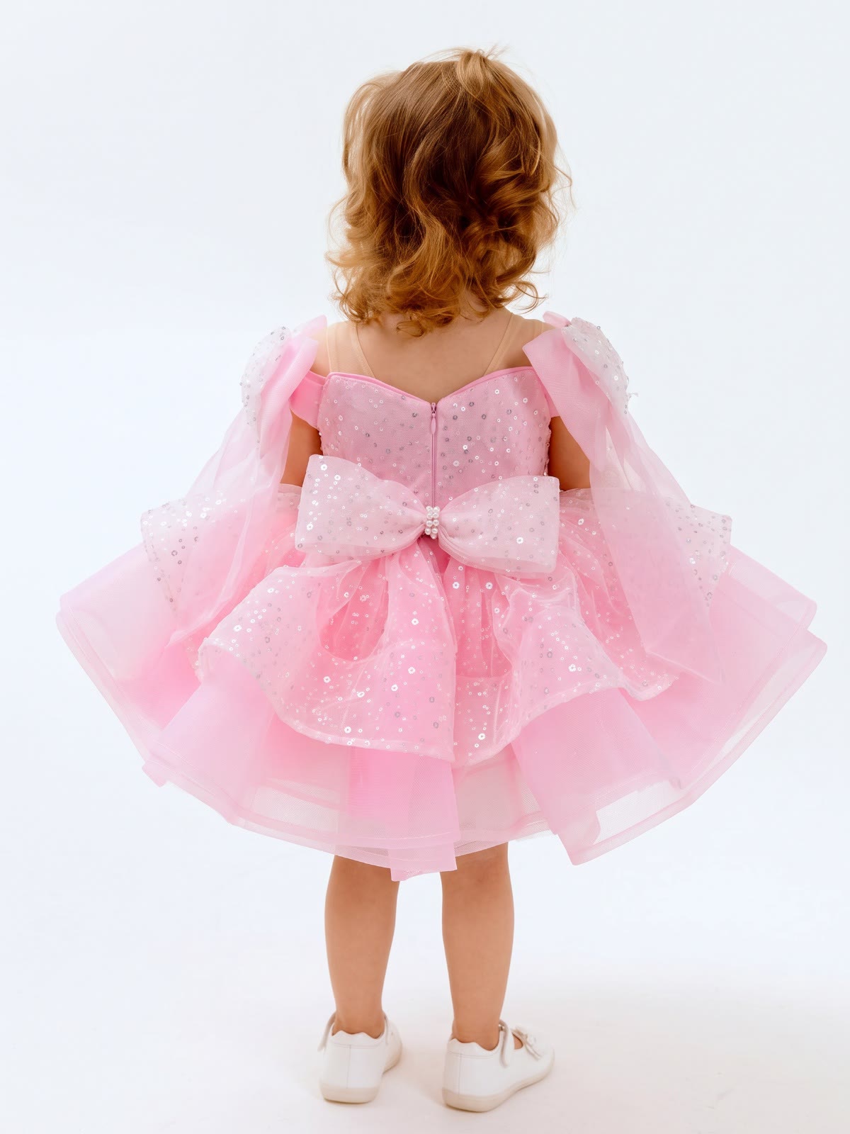Organza Bow Sleeveless Short Dresses Without Headband - image 4