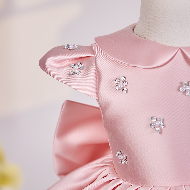 Satin Sequins Short Sleeve Mid-long Dresses - image 9