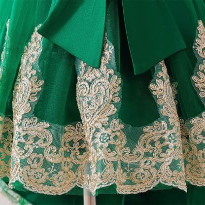 Mesh Lace Bow Long Sleeve Maxi Dresses - image 31