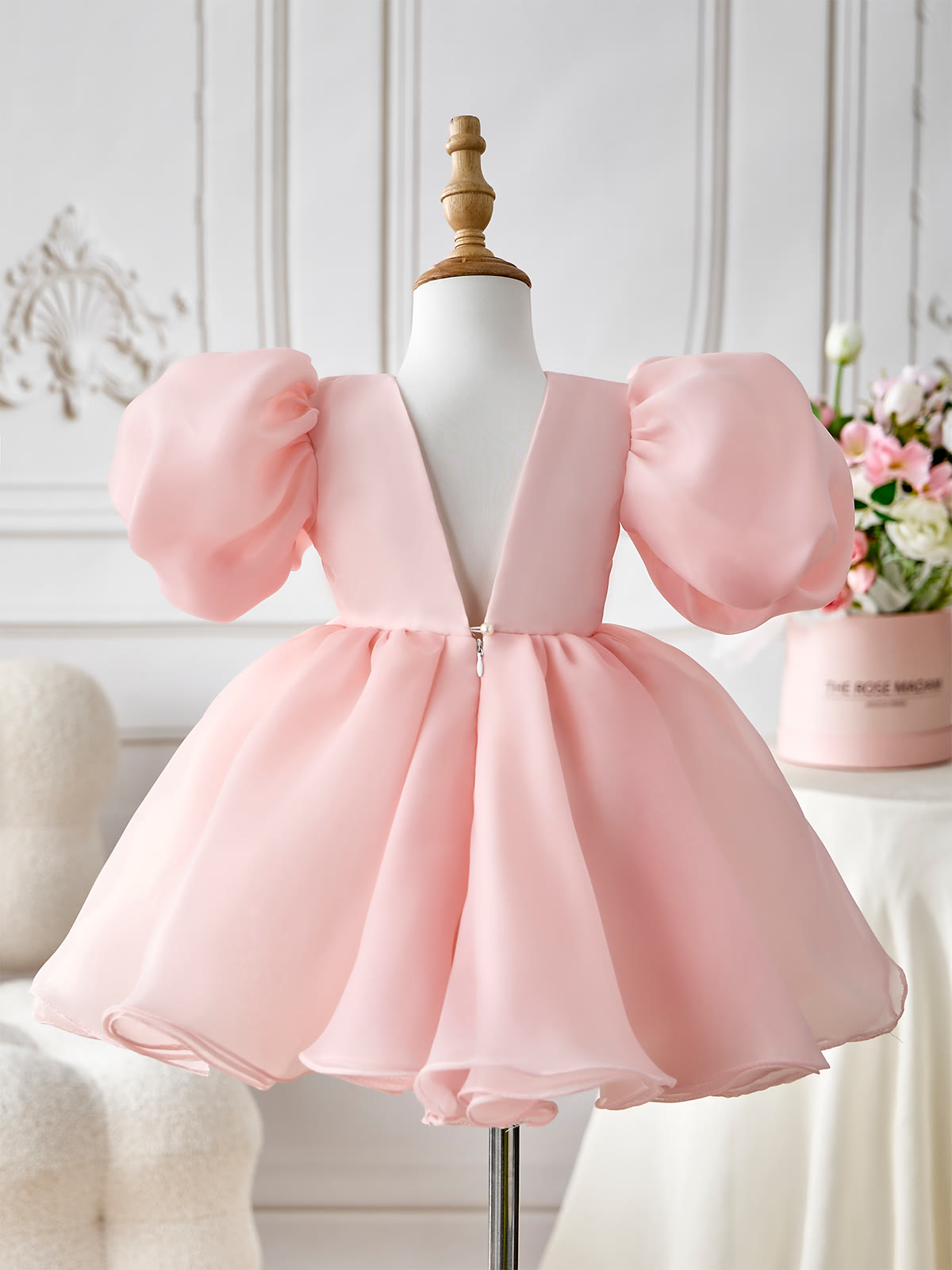Organza Backless Short Sleeve Midi Dresses - image 7