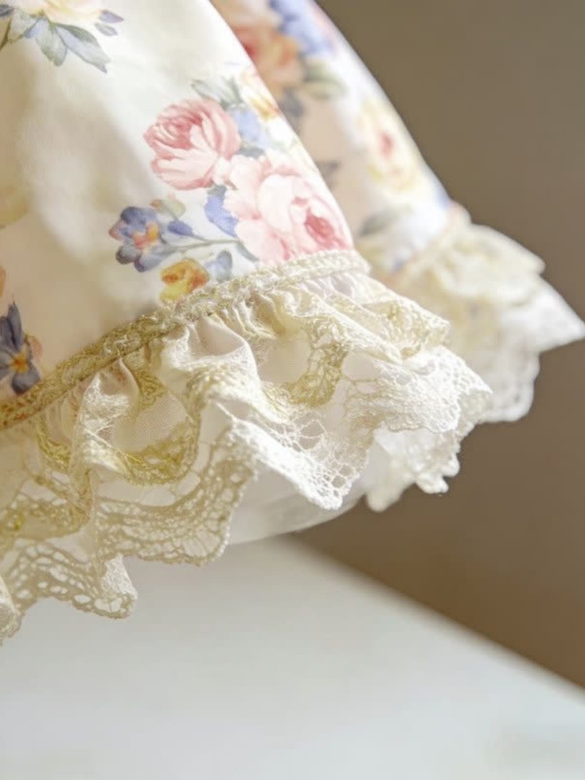 Polyester Cotton Lace Edge Short Sleeve Short Dresses - image 8