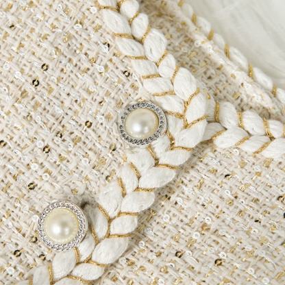 Tweed Sequins Sleeveless Mid-long Dresses - image 5