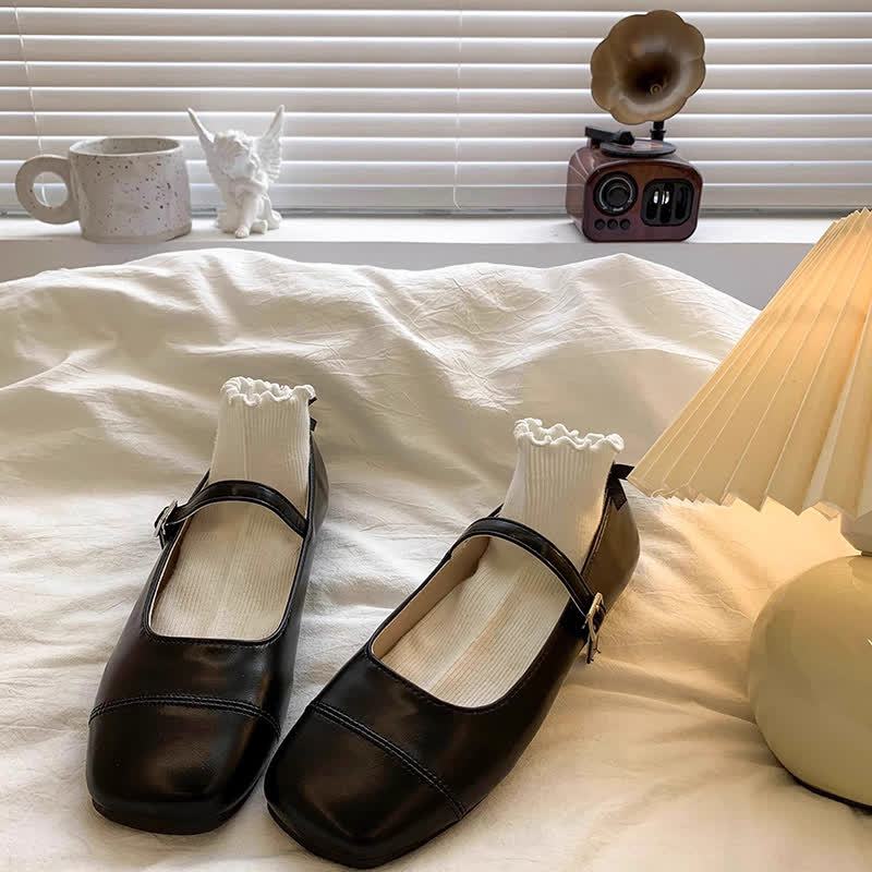 Solid Metallic Finish Square Toe Mary Janes  - image 10