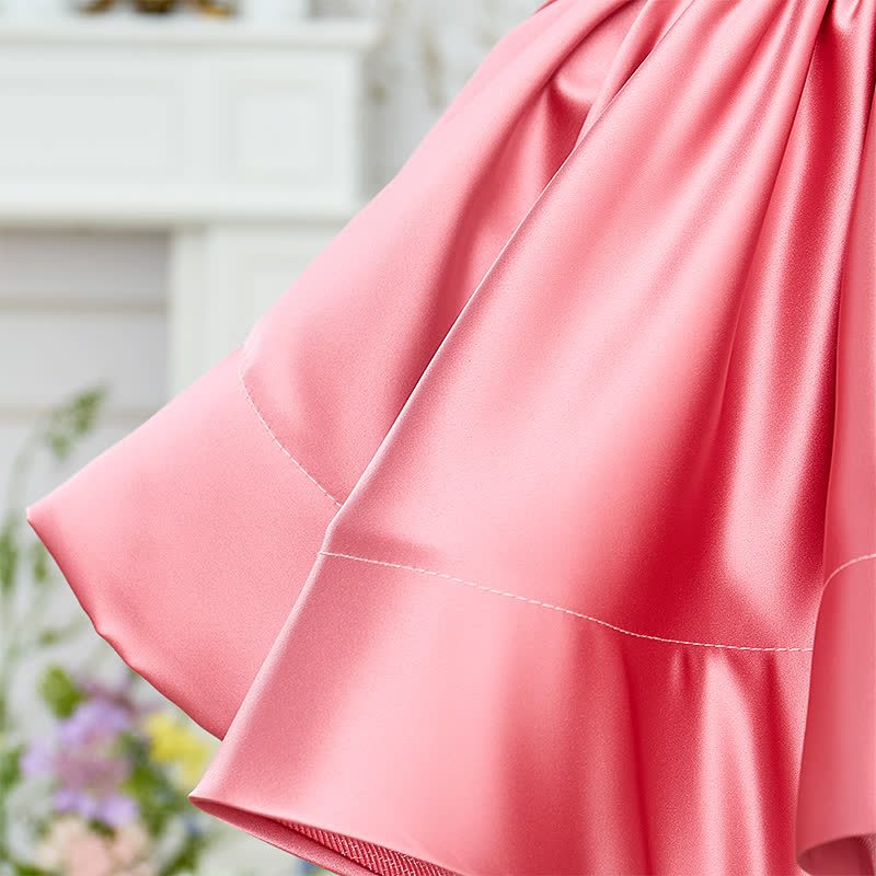 Satin Bow Short Sleeve Midi Dresses - image 6