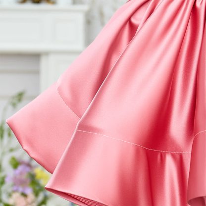 Satin Bow Short Sleeve Midi Dresses - image 6