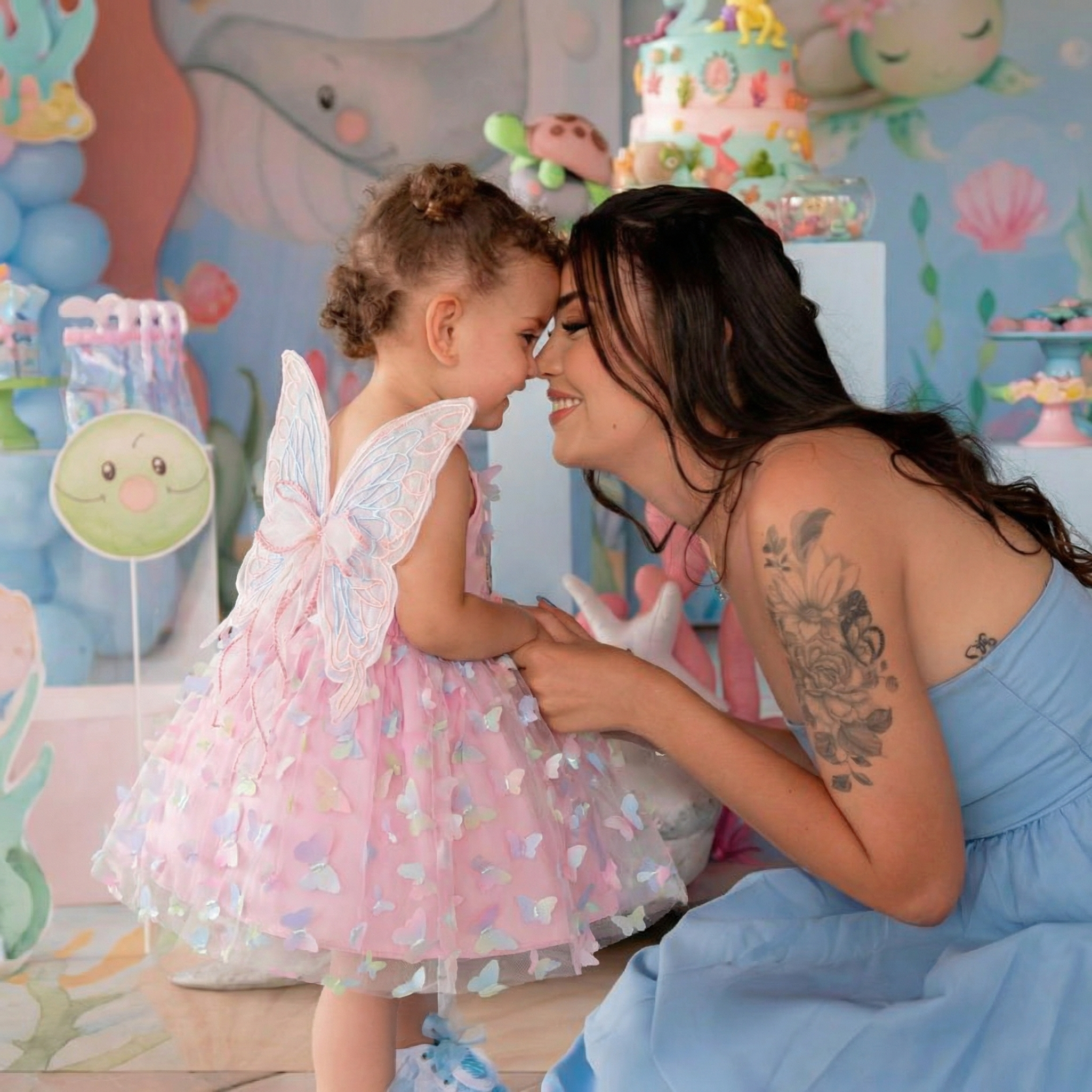 Mesh Butterfly Sleeveless Midi Dresses - image 7