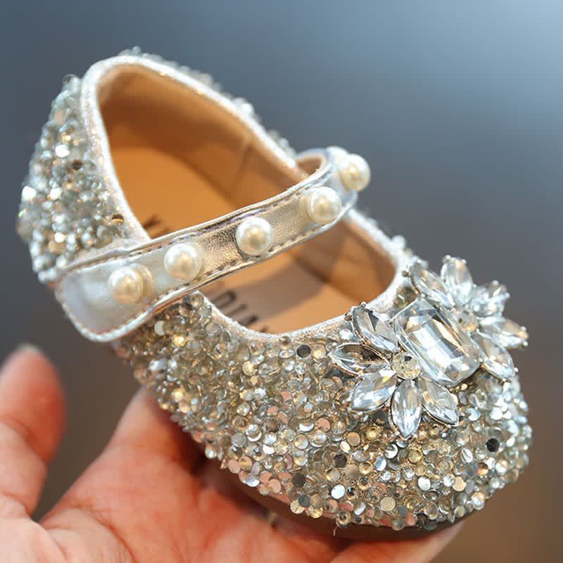 Solid Rhinestones Round Toe Flats - image 4