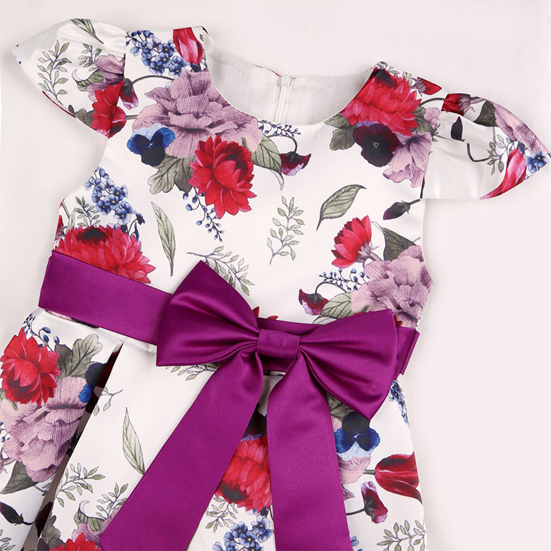 Satin Bow Short Sleeve Midi Dresses - image 3