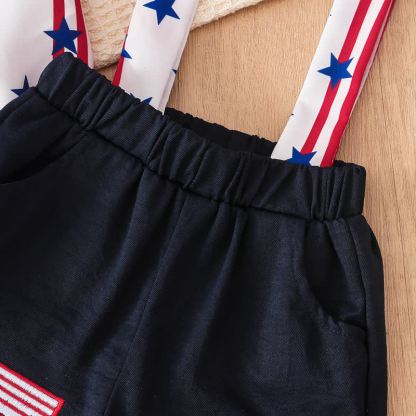 Cotton-blend Bow Short Sleeve Fifth Pants Two-piece Set - image 6