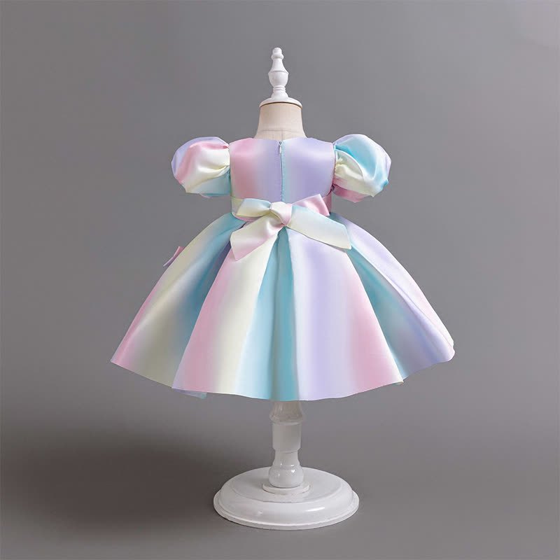 Satin Bow Short sleeve Midi Dresses - image 4