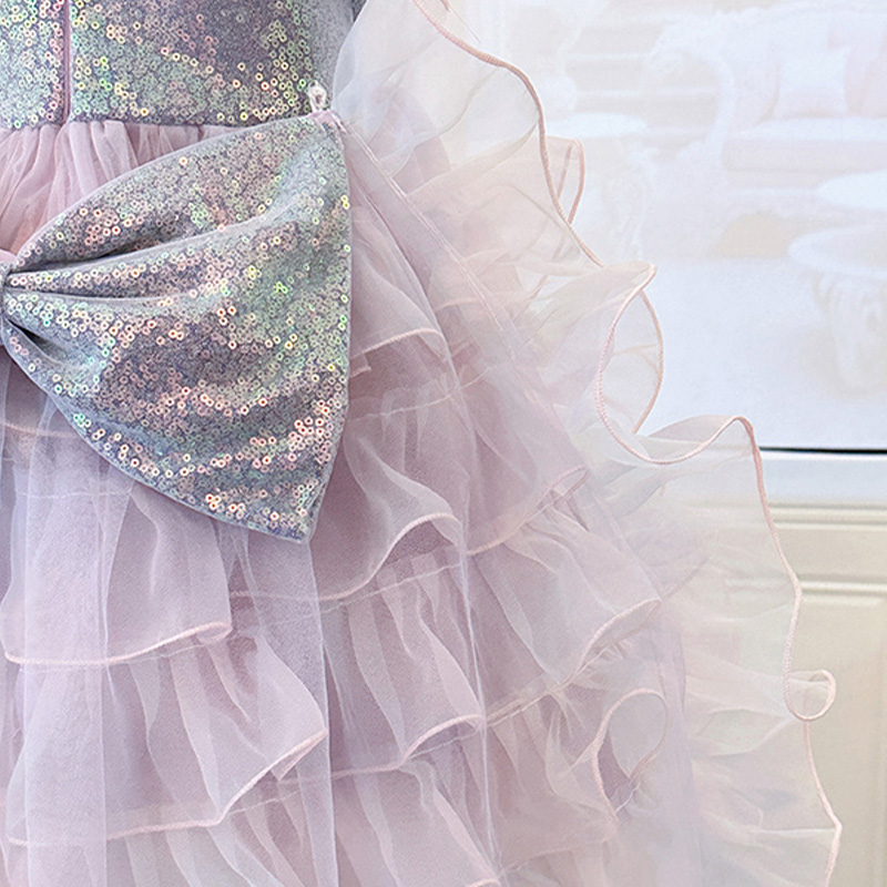 Glitter Folds Bow Sleeveless Regular Dresses - image 13