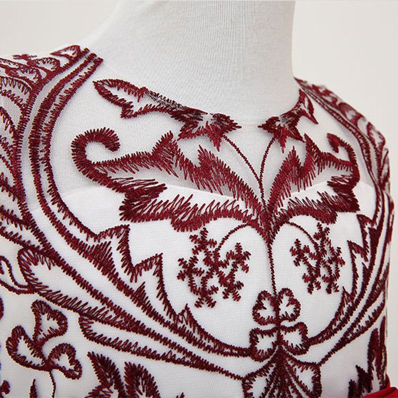 Mesh Applique Sleeveless Maxi Dresses - image 11