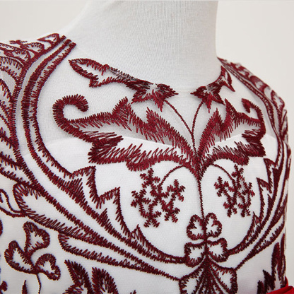 Mesh Applique Sleeveless Maxi Dresses - image 11